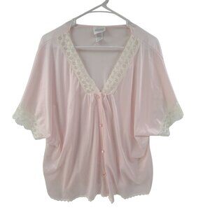 Adonna Women's Gown Pullover Lace Trim Pink Size XL